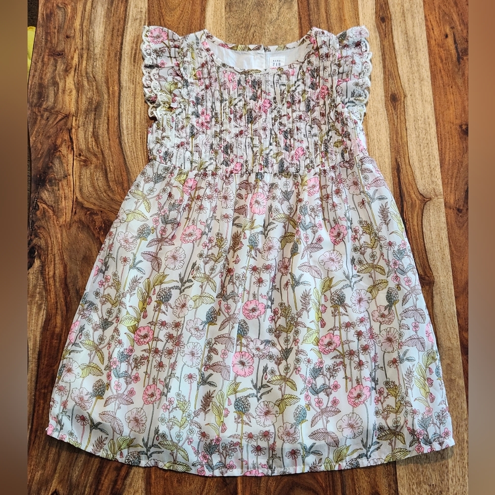 GAP Kids Flora Linedl Dress - Pink, Green, and White